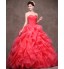 Formal Evening Dress Ball Gown Sweetheart Chapel Train Satin / Tulle / Polyester with Ruffles / Criss Cross  