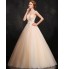 Formal Evening Dress Ball Gown V-neck Floor-length Lace / Satin / Tulle with Appliques / Beading / Flower(s) / Lace  