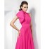 TS Couture? Formal Evening Dress - Elegant Plus Size / Petite A-line / Princess High Neck Court Train Chiffon withBow(s) / Sash / Ribbon / Side  