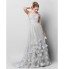 TS Couture? Formal Evening Dress A-line One Shoulder Sweep / Brush Train Tulle with Flower(s) / Criss Cross  