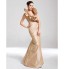 TS Couture? Formal Evening / Military Ball Dress - Elegant Plus Size / Petite Trumpet / Mermaid V-neck Floor-length Taffeta withRuffles / Side  