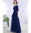 Formal Evening Dress A-line Scoop Floor-length Chiffon with Appliques  