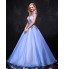 Formal Evening Dress Ball Gown Halter Floor-length Organza with Beading / Lace / Sequins  