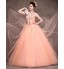 Formal Evening Dress Ball Gown Strapless Floor-length Satin / Tulle / Polyester with Bow(s) / Crystal Detailing / Lace / Sash / Ribbon  