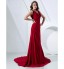 TS Couture? Formal Evening Dress - Elegant Plus Size / Petite Sheath / Column Cowl / V-neck Sweep / Brush Train Chiffon with Side Draping  