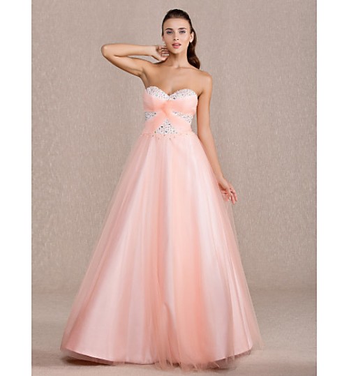 TS Couture? Prom / Formal Evening / Quinceanera / Sweet 16 Dress - Open Back Plus Size / Petite A-line / Ball Gown / Princess Sweetheart Floor-length  