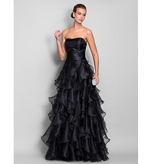 TS Couture? Prom / Formal Evening / Military Ball Dress - Vintage Inspired Plus Size / Petite A-line Sweetheart Floor-length Organza with Ruching  