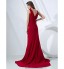 TS Couture? Formal Evening Dress - Elegant Plus Size / Petite Sheath / Column Cowl / V-neck Sweep / Brush Train Chiffon with Side Draping  