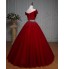 Formal Evening Dress Ball Gown Off-the-shoulder Floor-length Tulle with Beading / Crystal Detailing / Sequins  