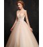 Formal Evening Dress Ball Gown V-neck Floor-length Lace / Satin / Tulle with Appliques / Beading / Flower(s) / Lace  