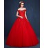 Formal Evening Dress Ball Gown Off-the-shoulder Floor-length Tulle with Appliques / Crystal Detailing  