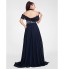 TS Couture? Formal Evening / Military Ball Dress - Elegant Plus Size / Petite Sheath / Column Halter / Off-the-shoulder Sweep / Brush Train Chiffon  