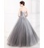 Formal Evening Dress Ball Gown Strapless Floor-length Tulle / Stretch Satin with Crystal Detailing  