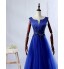 Formal Evening Dress Ball Gown V-neck Floor-length Lace / Satin / Tulle with Bow(s)  