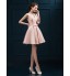 Cocktail Party Dress Ball Gown Scoop Short / Mini Satin with Sash / Ribbon  