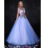 Formal Evening Dress Ball Gown Halter Floor-length Organza with Beading / Lace / Sequins  