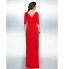 TS Couture? Formal Evening Dress - Sheath / Column V-neck Sweep / Brush Train Jersey with Ruching / Criss Cross  