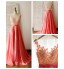 Formal Evening Dress A-line Scoop Court Train Chiffon / Lace with Appliques / Beading / Sash / Ribbon  