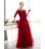 Formal Evening Dress A-line Scoop Floor-length Lace / Tulle with Lace  