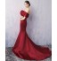 Formal Evening Dress Trumpet / Mermaid Off-the-shoulder Court Train Organza / Satin with Ruffles  