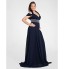 TS Couture? Formal Evening / Military Ball Dress - Elegant Plus Size / Petite Sheath / Column Halter / Off-the-shoulder Sweep / Brush Train Chiffon  