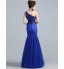 Formal Evening / Military Ball Dress - Lace-up / Elegant Fit &amp; Flare One Shoulder Floor-length Lace / Tulle with Lace  