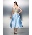 TS Couture? Family Gathering / Company Party Dress - 1950s Plus Size / Petite Ball Gown Bateau Tea-length Satin with Appliques / Beading  