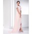 TS Couture? Prom / Formal Evening Dress - High Low Plus Size / Petite Sheath / Column Bateau Floor-length / Asymmetrical Chiffon withRuching / Split  