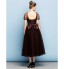 TS Couture? Formal Evening Dress Plus Size / Petite Ball Gown Square Tea-length Tulle with Bow(s) / Sash / Ribbon / Ruching  