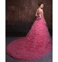 Formal Evening Dress Ball Gown Sweetheart Chapel Train Tulle / Charmeuse with Flower(s) / Sash / Ribbon / Criss Cross  