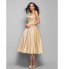 TS Couture? Cocktail Party / Homecoming / Prom Dress - Elegant Plus Size / Petite A-line / Princess One Shoulder Tea-length Taffeta withSash / Ribbon  