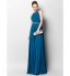 Formal Evening Dress Sheath / Column Jewel Floor-length Chiffon with Appliques / Beading / Draping / Side Draping  