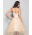 TS Couture? Cocktail Party / Homecoming / Holiday Dress - 1950s Plus Size / Petite A-line Strapless Tea-length Tulle with Draping / Sash / Ribbon  