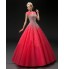 Formal Evening Dress Ball Gown Straps Floor-length Tulle with Beading / Sequins  