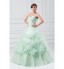 Formal Evening Dress Ball Gown Sweetheart Floor-length Organza with Crystal Detailing / Flower(s) / Pleats  