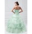 Formal Evening Dress Ball Gown Sweetheart Floor-length Organza with Crystal Detailing / Flower(s) / Pleats  