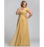 TS Couture? Prom / Formal Evening / Military Ball Dress - Elegant Plus Size / Petite Sheath / Column V-neck Floor-length Chiffon with Crystal  