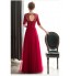 Formal Evening Dress Sheath / Column Jewel Floor-length Tulle with Beading  