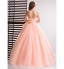 Formal Evening Dress Ball Gown Strapless Floor-length Tulle with Crystal Detailing  