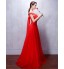 Formal Evening Dress Ball Gown V-neck Floor-length Lace / Tulle with Beading / Bandage  