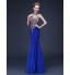 Formal Evening / Military Ball Dress - Lace-up / See Through / Color Block Trumpet / Mermaid Straps Floor-length Lace / Tulle withBeading  