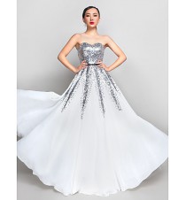 TS Couture? Prom / Formal Evening / Military Ball Dress Plus Size / Petite A-line Sweetheart Floor-length Chiffon / Sequined with Sequins  